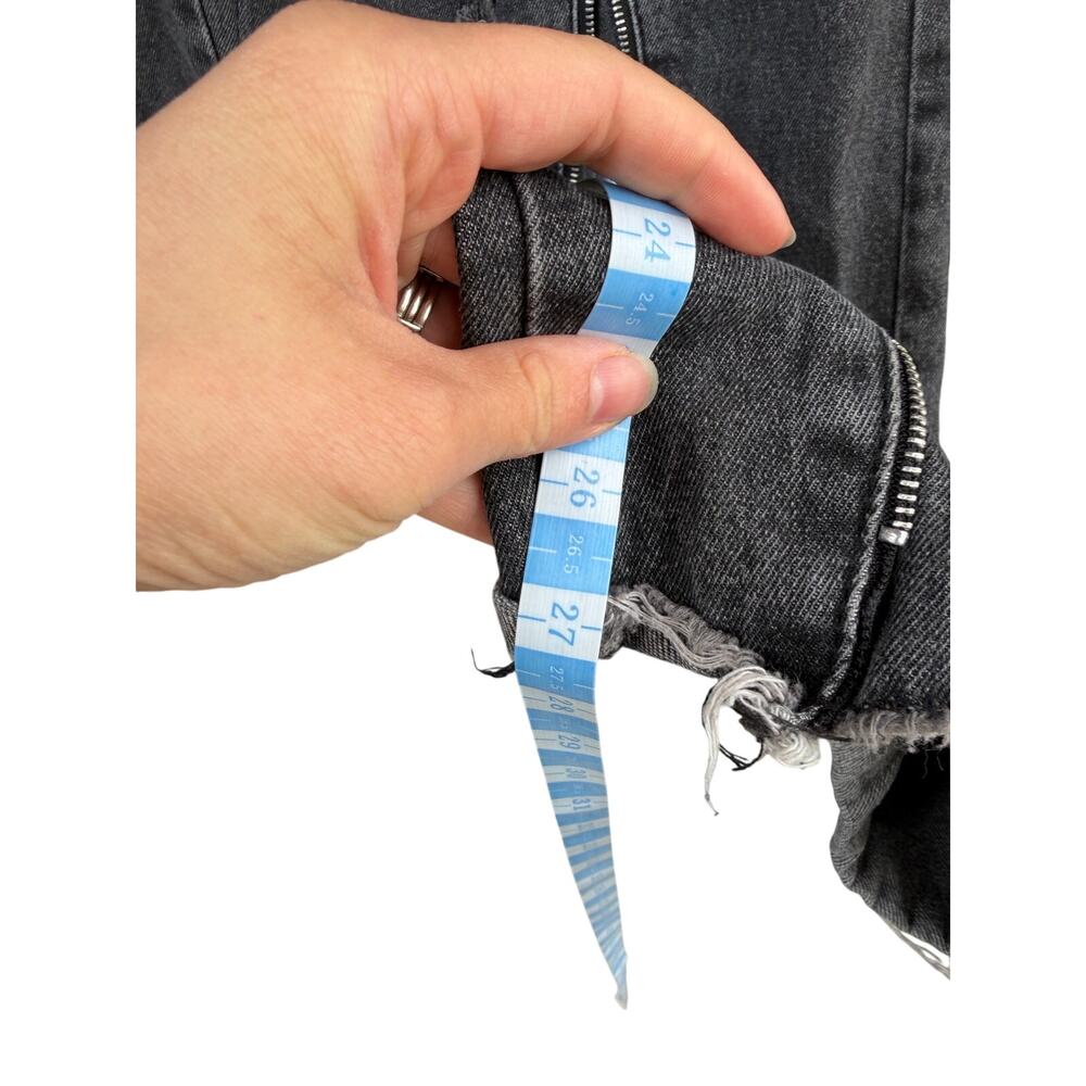 Y2K Gothic Grunge Vintage Casual High Waist Loose Pink Cross Zipper Trim Jean 29 - Picture 5 of 9